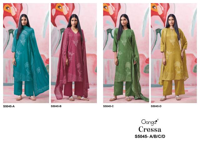 Ganga cressa 5045 wholesale ladies dress material suppliers in mumbai